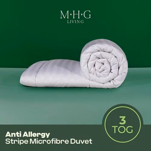 MHG Living Luxury Soft Touch 3 Tog Summer Duvet, White Microfibre Anti-Allergy Super King – 2