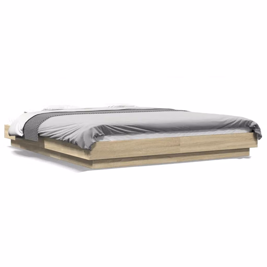 Berkfield Home Sonoma Oak King Size Bed Frame in Brown, W: 150 cm, D: 200 cm – 2