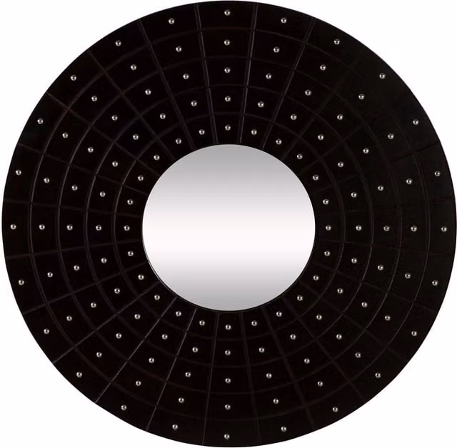 Orsina Sloane Round Black Wall Mirror