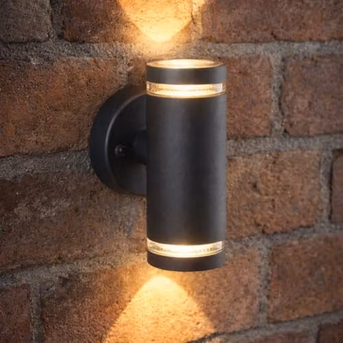 CGC Lighting Grey Modern Aluminium Outdoor Up and Down Wall Light with GU10 Bulb Holder – 2