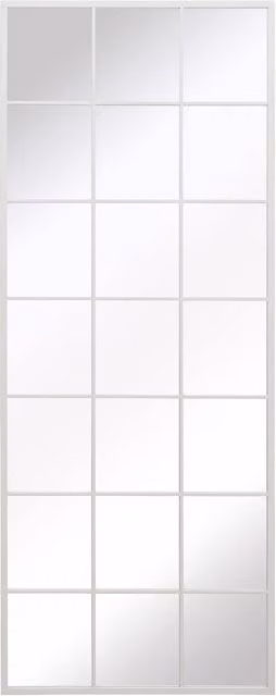 Genestra Modern Geometric Rectangular Outdoor Hanging Mirror in White, Width: 80 cm