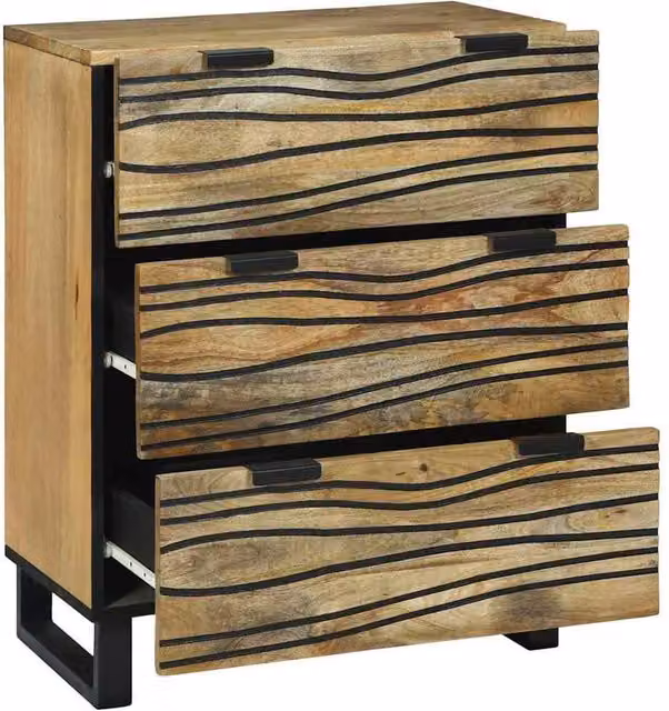 Berkfield Home Modern Mango Wood Sideboard in Brown, W: 60 cm, D: 33.5 cm, H: 75 cm