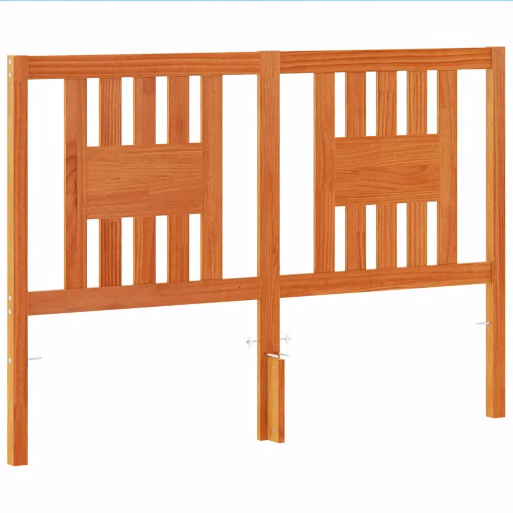 Berkfield Home Rustic Solid Wood Pine Headboard in Wax Brown, 140 cm – 2