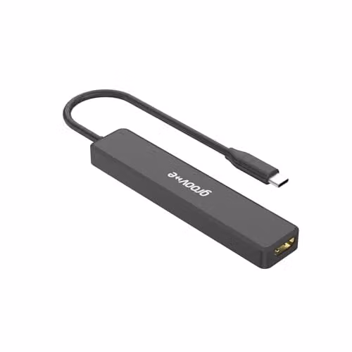 Groov-e 5-Port USB-C Multiport Hub with HDMI, USB-A and USB-C Ports, Black