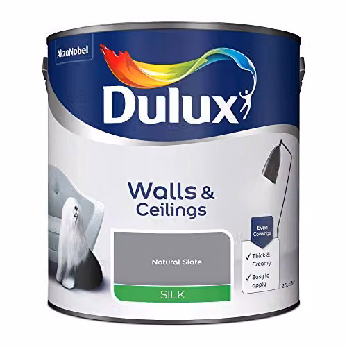 Dulux Silk Emulsion Paint for Walls and Ceilings, Grey, 2.5 l – 2