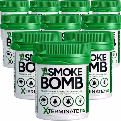 Xterminate XL White Smoke Bomb Fogger Insect Killer for Fleas, Bed Bugs and Beetles, 10 x 11g – 3