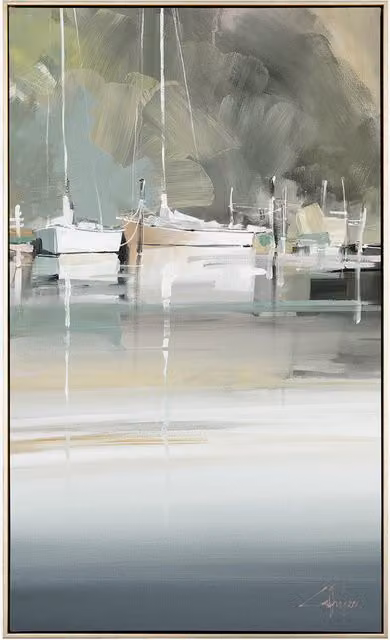 Perch & Parrow Set Sail Abstract Maritime Framed Canvas Wall Art in Multicolour