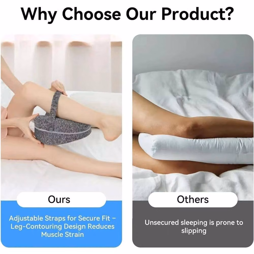NESTLUNE Grey Memory Foam Contoured Wedge Pillow for Sciatica and Hip Pain Relief – 3