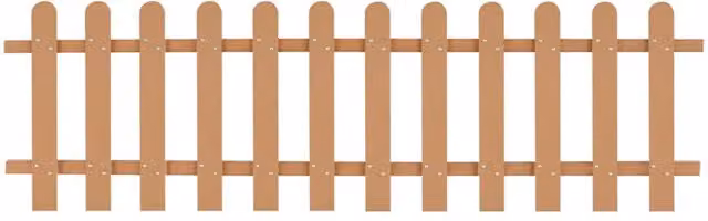 Berkfield Home Brown WPC Palisade Picket Fence, W: 200 cm, H: 60 cm