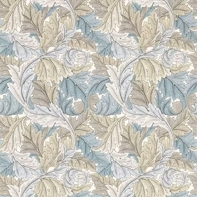 Clarke & Clarke Blue Botanical Floral Art Nouveau Non-Woven Wallpaper