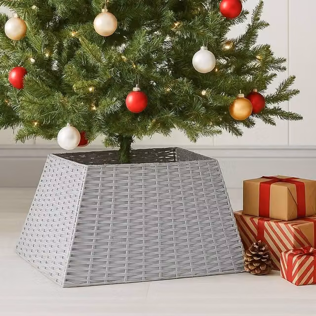 Voltico Folding Christmas Tree Skirt in Light Grey and Dark Grey, Diameter: 45 cm – 1