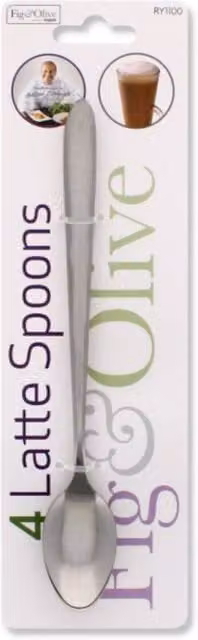 Bed Time UK 4 Piece Set of Polished Silver Stainless Steel Long Handle Latte Spoons