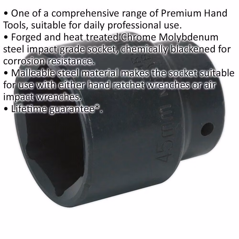 Loops 45mm Forged Impact Socket 3/4 inch Sq Drive in Black Chromoly Steel – 2