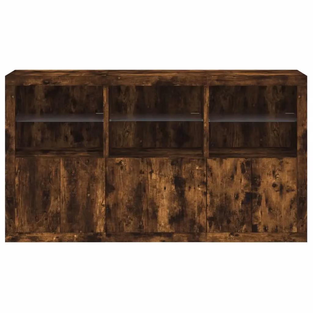 Berkfield Home Modern Smoked Oak Sideboard with Integrated LED Lights, Brown, W: 181.5 cm, D: 37 cm, H: 100 cm – 5