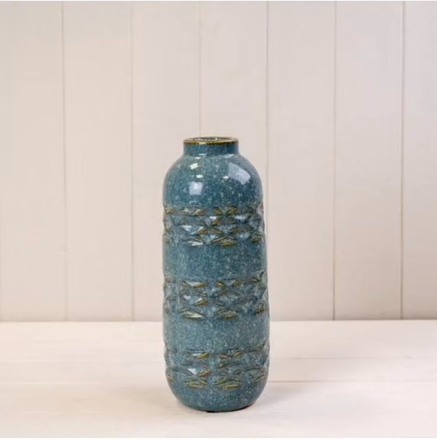 KDMD Blue Rustic Ceramic Tabletop Vase