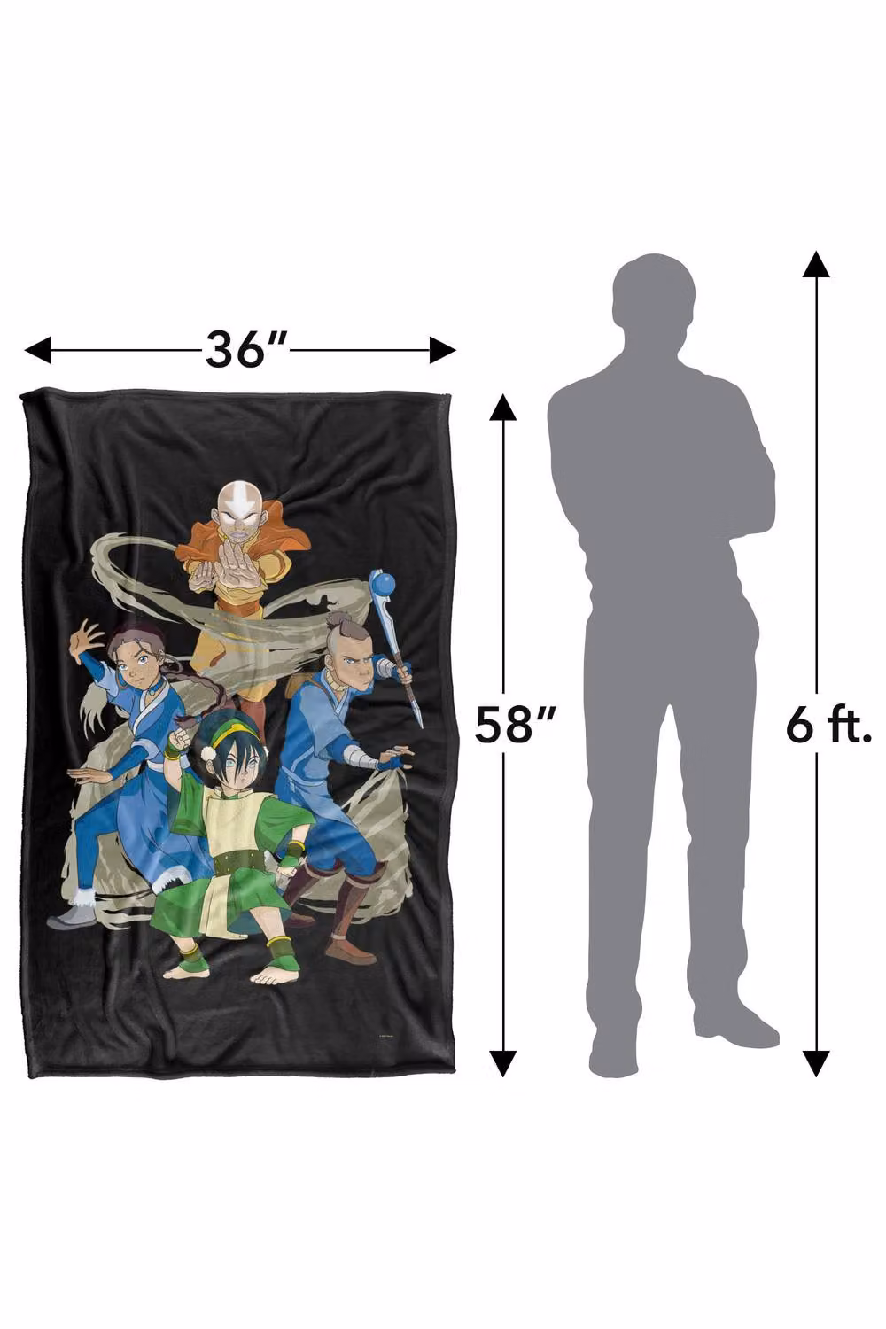 Nickelodeon Avatar The Last Airbender Team Avatar Elements Super Soft Fleece Throw Blanket, Multicolour, W: 91 cm, D: 147 cm – 7