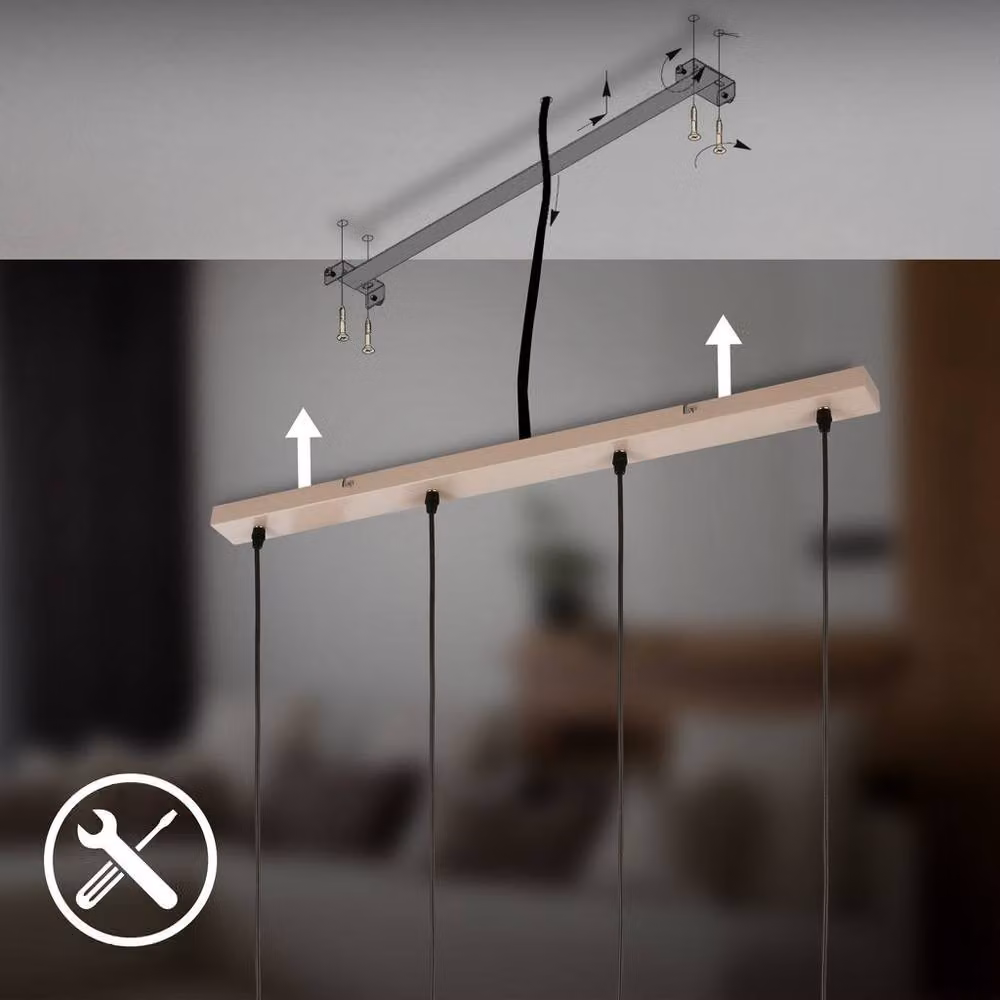 Briloner Beige Modern 4 Light Height Adjustable Suspended Pendant Light for GU10 Bulbs – 3