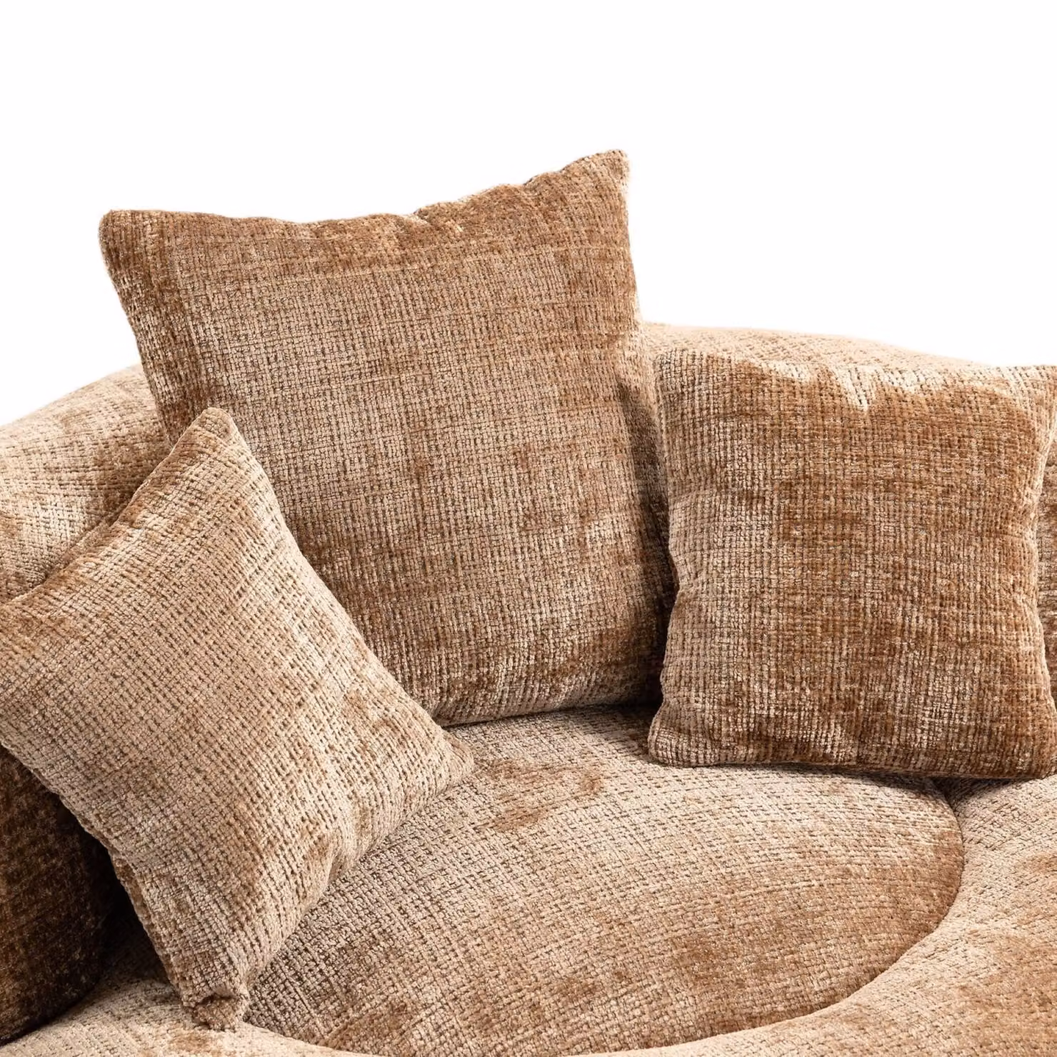 Aosom UK Modern High Back Bean Bag Chair with 3 Built-in Cushions, Shredded Memory Foam and Chenille Fabric, Brown, W: 108 cm, D: 108 cm, H: 52 cm – 5