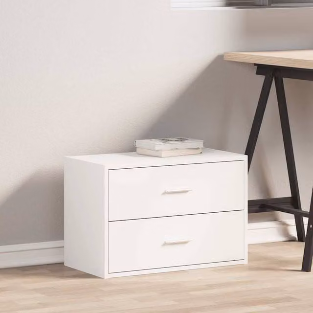 Berkfield Home Durable White Cabinet with 2 Drawers, W/D/H: 60 x 31 x 40 cm