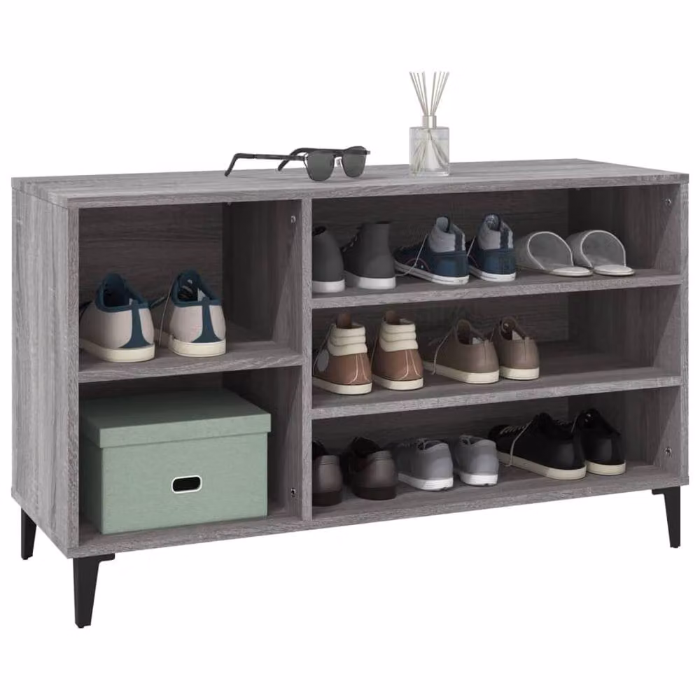 Berkfield Home Grey Sonoma Shoe Cabinet with Integrated Seat, W/D/H: 102 x 36 x 60 cm – 3