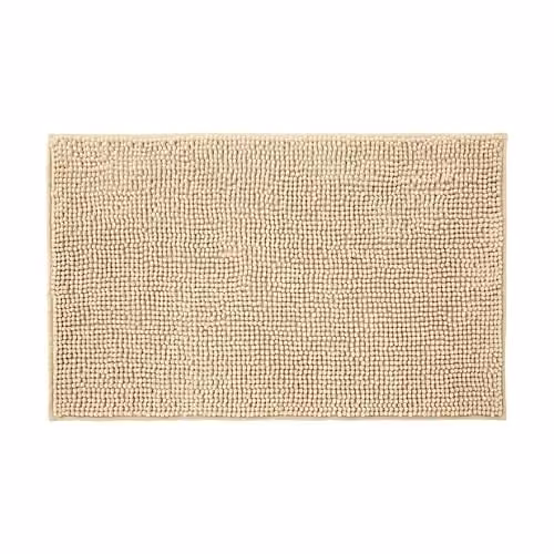 Allure Bath Fashions Bobble Chenille Microfibre Non Slip Bath Mat in Beige or Sand, W: 50 cm, D: 80 cm – 1