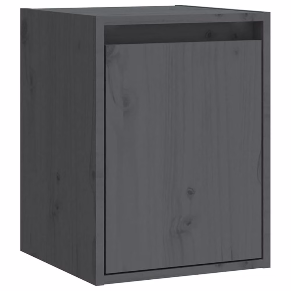 Berkfield Home Set of 2 Grey Solid Wood Pine Wall Cabinets, W/D/H: 30 x 30 x 40 cm – 4