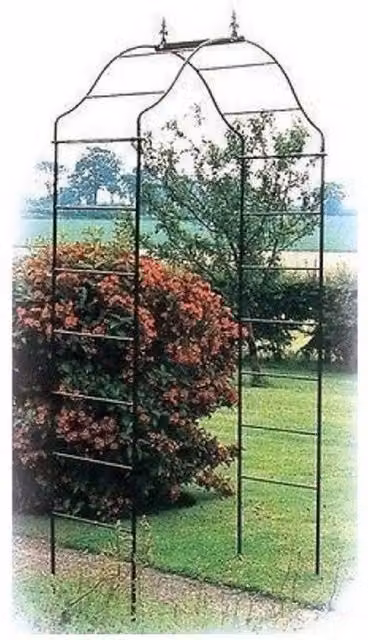 Poppyforge Arcadia Arch Hard Standing Steel Garden Arch in Black, W: 122 cm, D: 48 cm, H: 244 cm