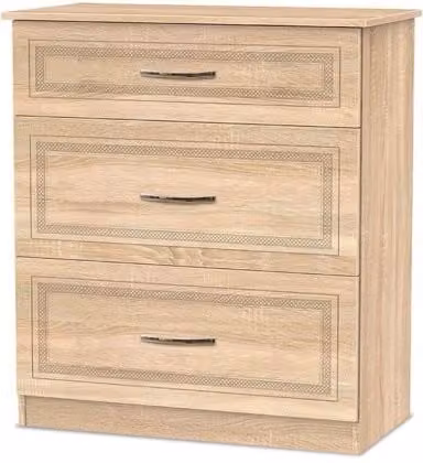 Welcome Dorset 3 Drawer Deep Chest of Drawers in Beige
