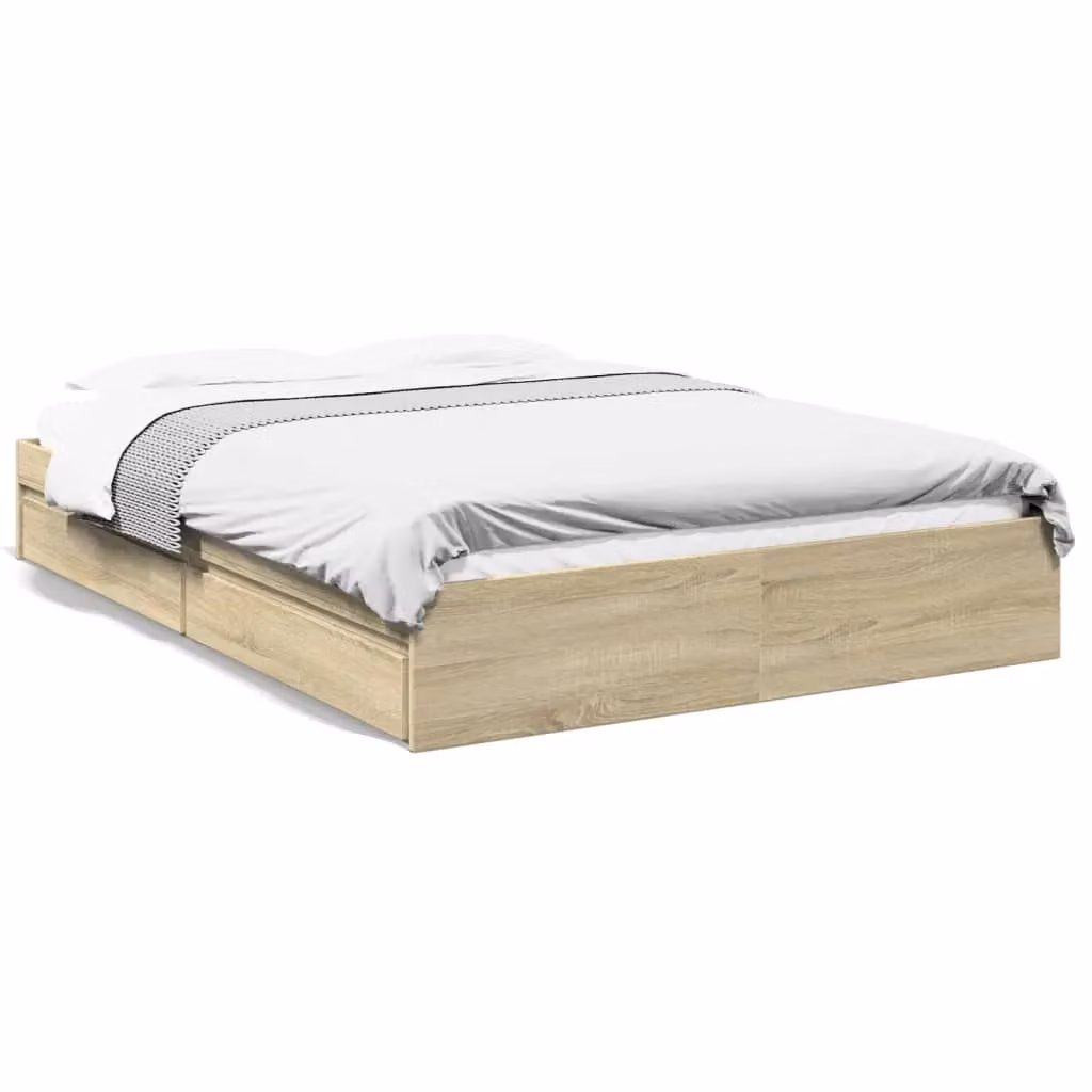 Berkfield Home Sonoma Oak Bed Frame with Drawers, Brown, W: 160 cm, D: 200 cm – 2