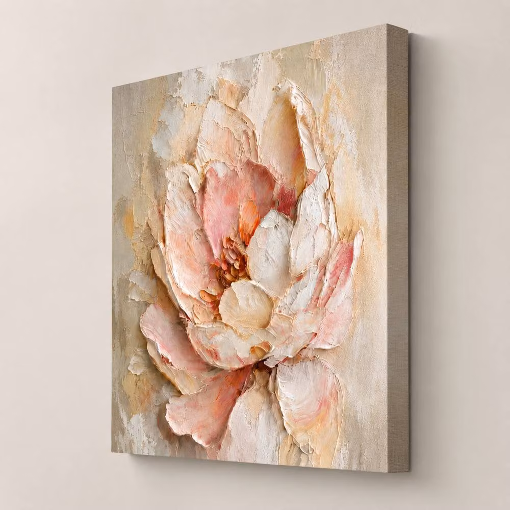Mafett Ethereal Blossom Floral Canvas Wall Art Print in Pale Pink, W: 101.6 cm, H: 101.6 cm – 2
