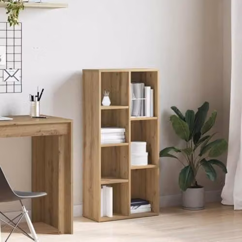 vidaXL Artisan Oak Book Cabinet, Brown, W: 50 cm, D: 25 cm, H: 104 cm – 2
