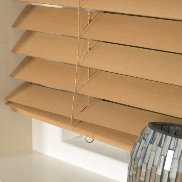 Terrys Made To Measure 50mm Basswood Wooden Venetian Blind in Sugar Maple