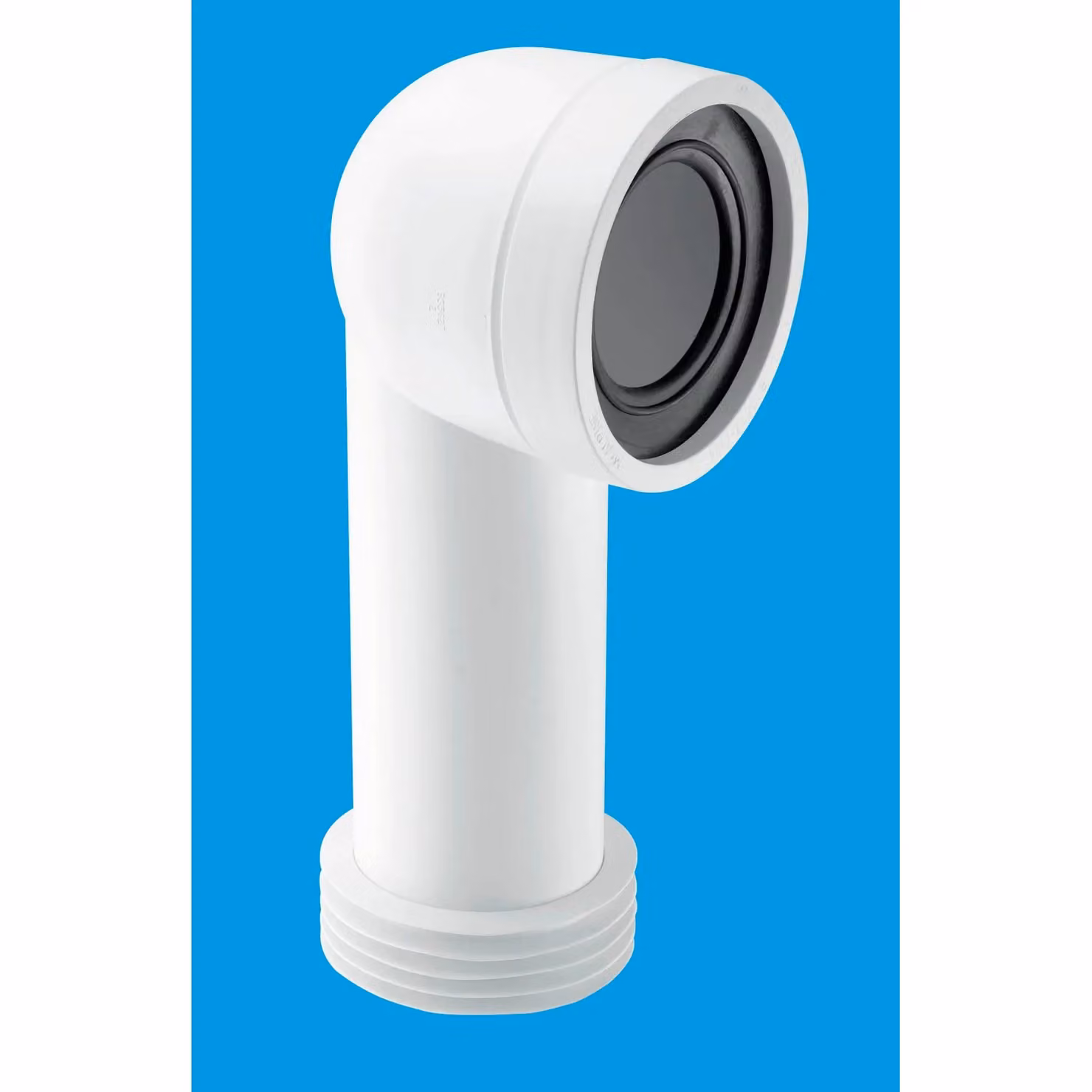 McAlpine WC-CON8 90 Degree Bend Adjustable Length Rigid Plastic WC Connector in White – 2