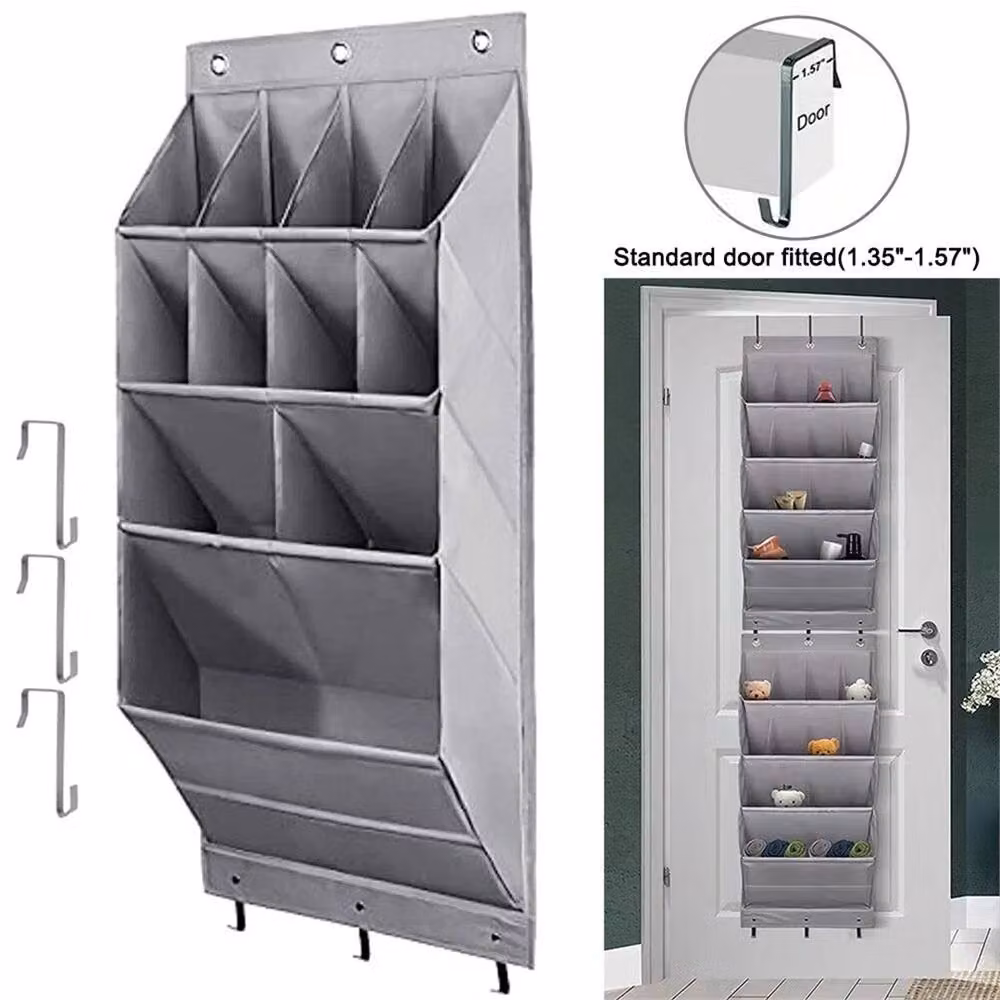 Nordara 11 Pocket Over Door Hanging Shoe Rack Organiser in Grey – 3