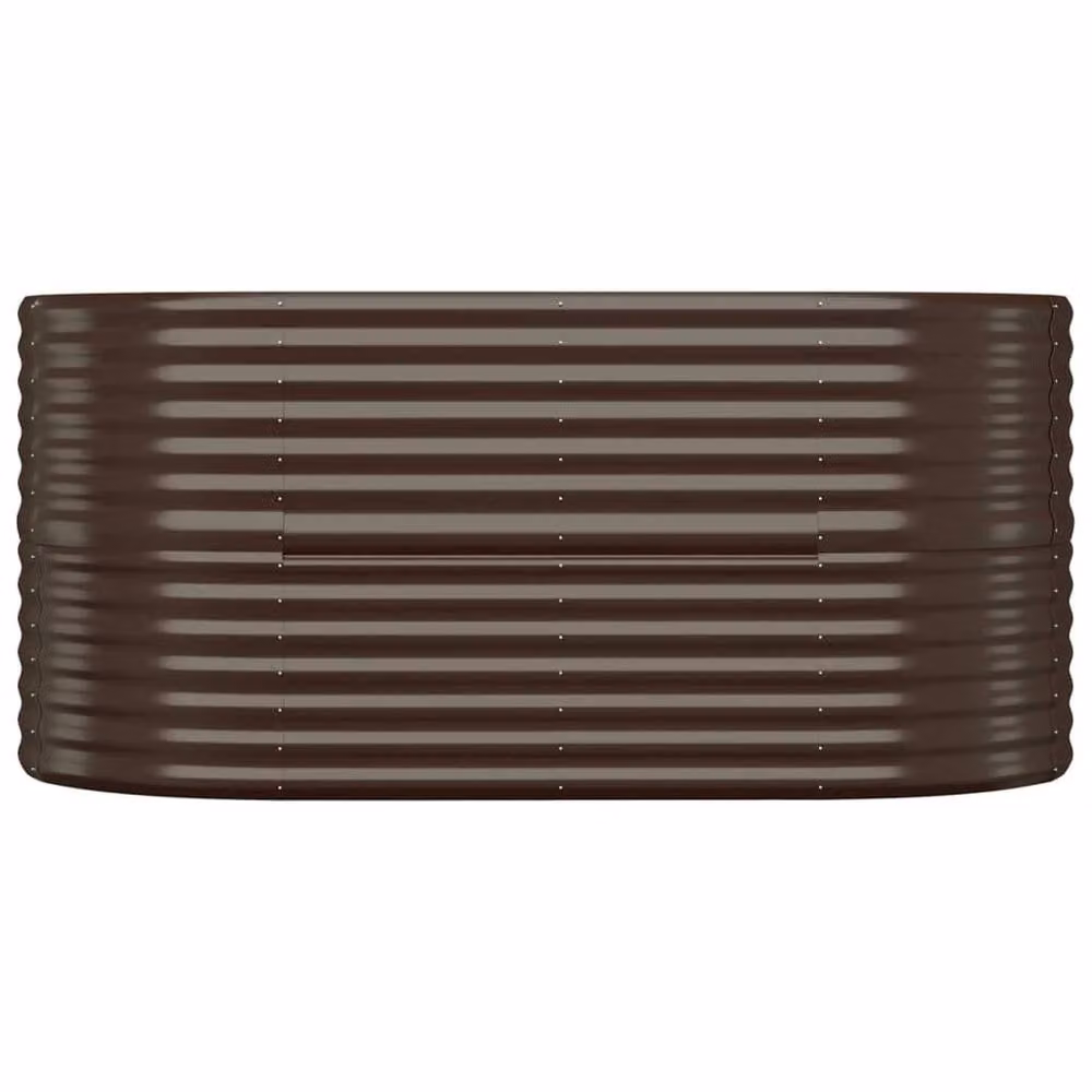 Berkfield Home Garden Powder-coated Steel Raised Bed in Brown, W: 152 cm, D: 80 cm, H: 68 cm – 3
