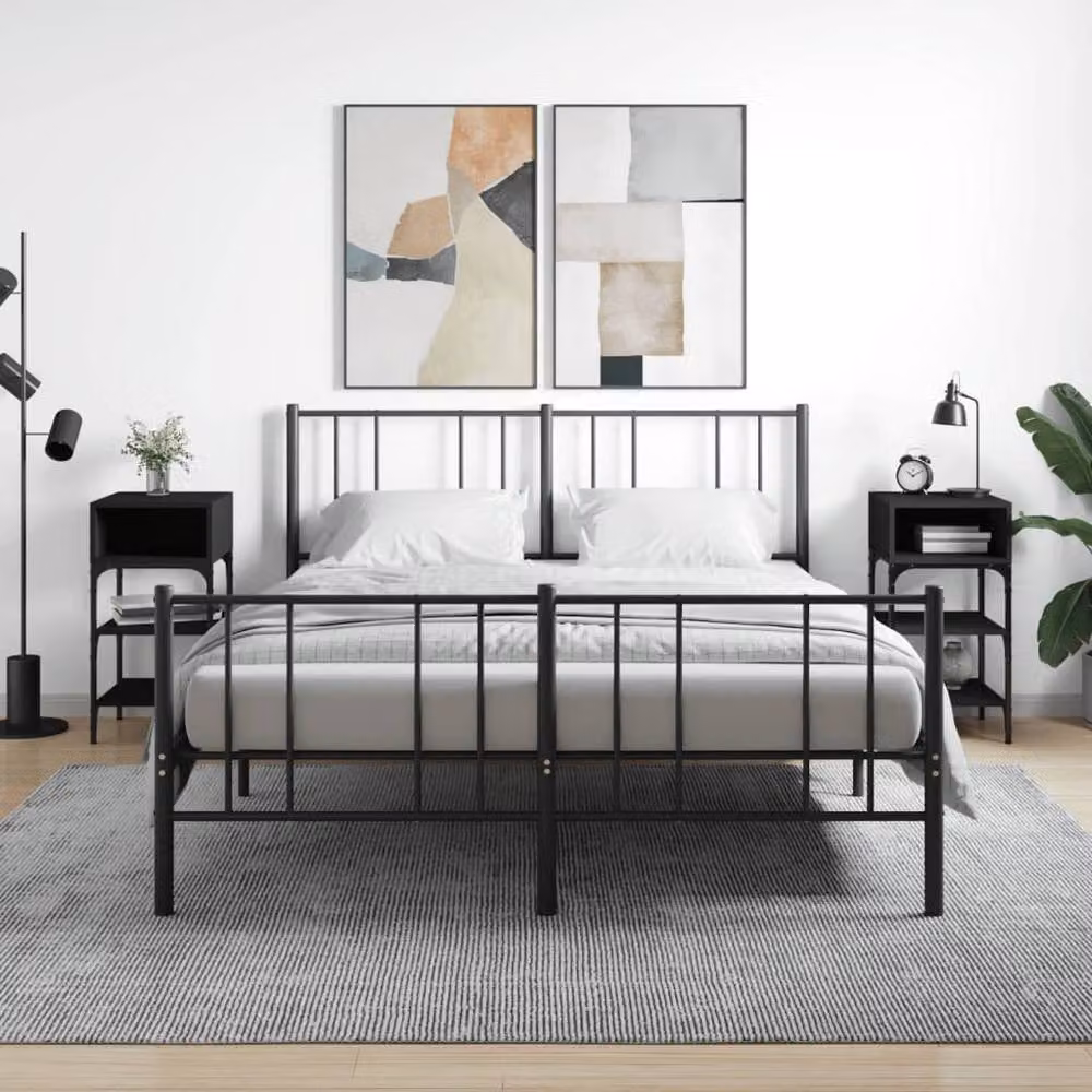 Berkfield Home Elegant Bedside Tables, 2 Piece Set in Black, W/D/H: 35 x 34.5 x 70 cm – 2