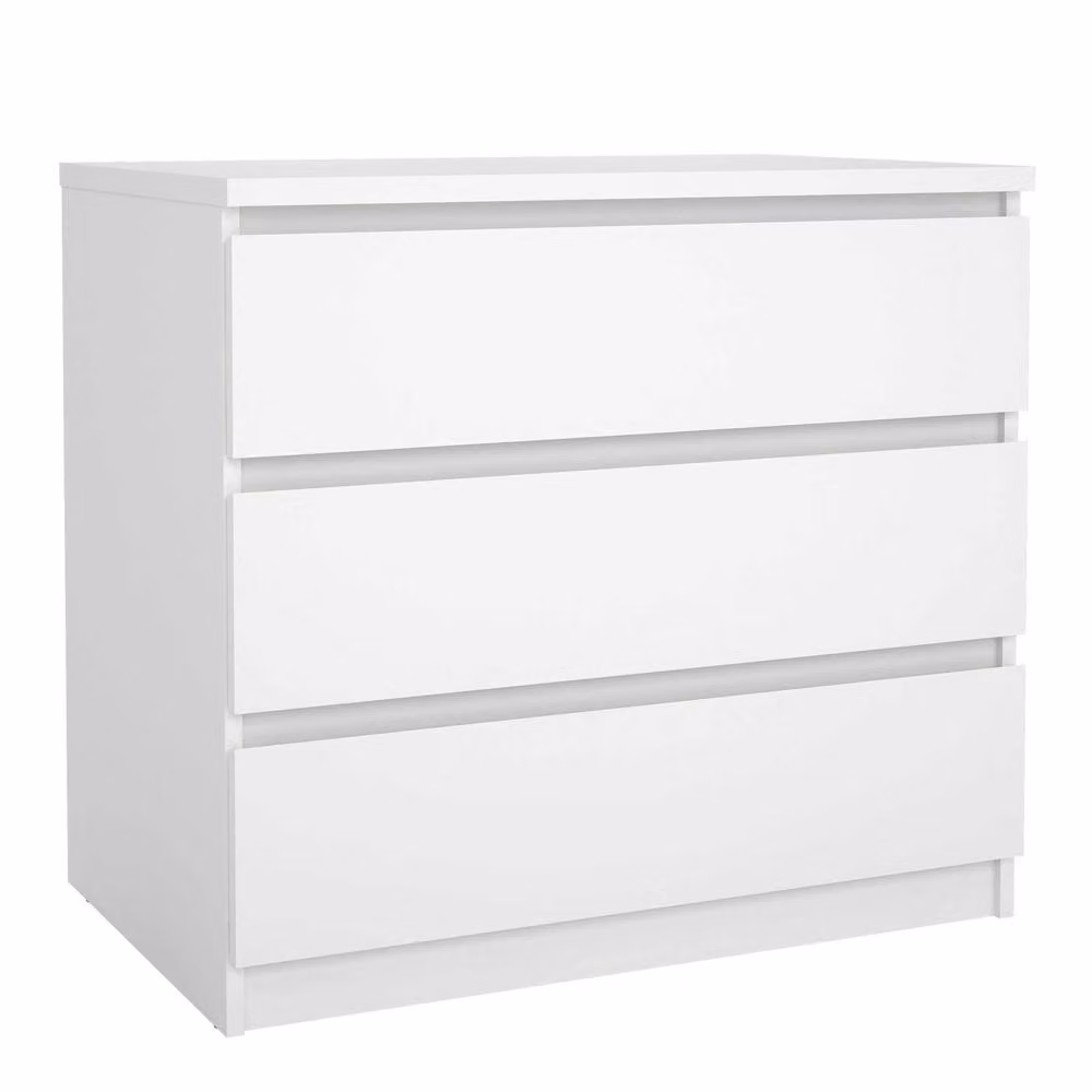Wyld Haus Budapest 3 Drawer White Chest in Matt MDF and Metal – 2