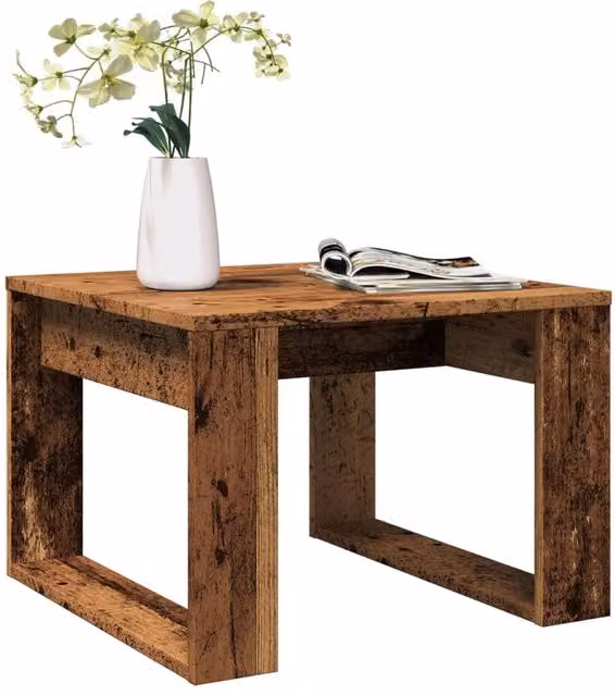 Berkfield Home Old Wood Side Table in Brown, W/D/H: 50 x 50 x 35 cm – 1