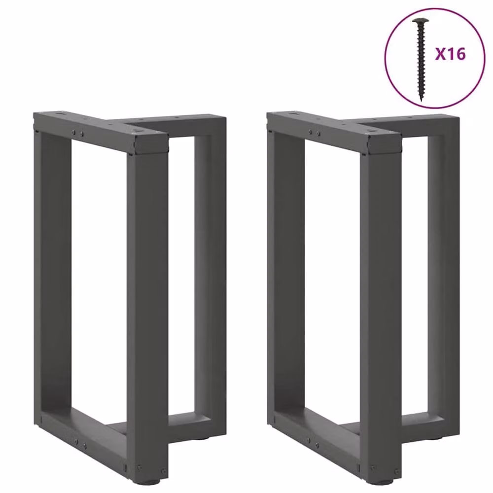 Berkfield Home T-Shaped Dining Table Legs, 2 Piece Steel Set in Anthracite Grey, W: 60 cm, D: 35 cm, H: 72-73 cm – 2
