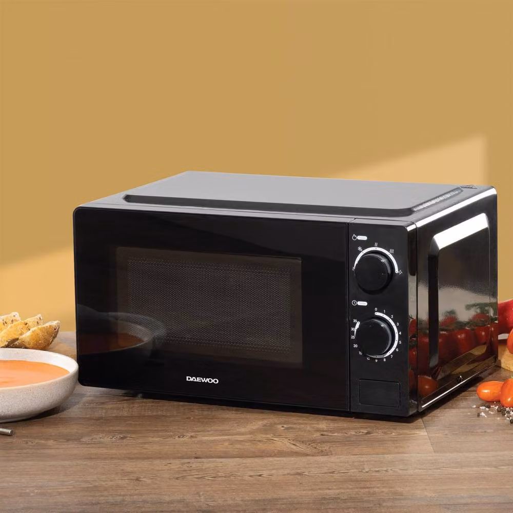 Daewoo 20L 700W Manual Solo Microwave Oven with Defrost, Black – 5