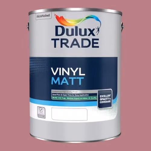 Dulux Trade Vinyl Matt Dispersion Paint in Raspberry Diva, Pink and Purple, 5 l