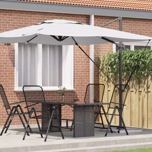 Berkfield Home Roma Cantilever Parasol in Sand with Aluminium Frame, W/D/H: 286 x 285 x 265 cm