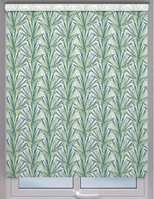 Terrys Lima Tropical Floral Made to Measure Semi-Transparent Roller Blind in Green