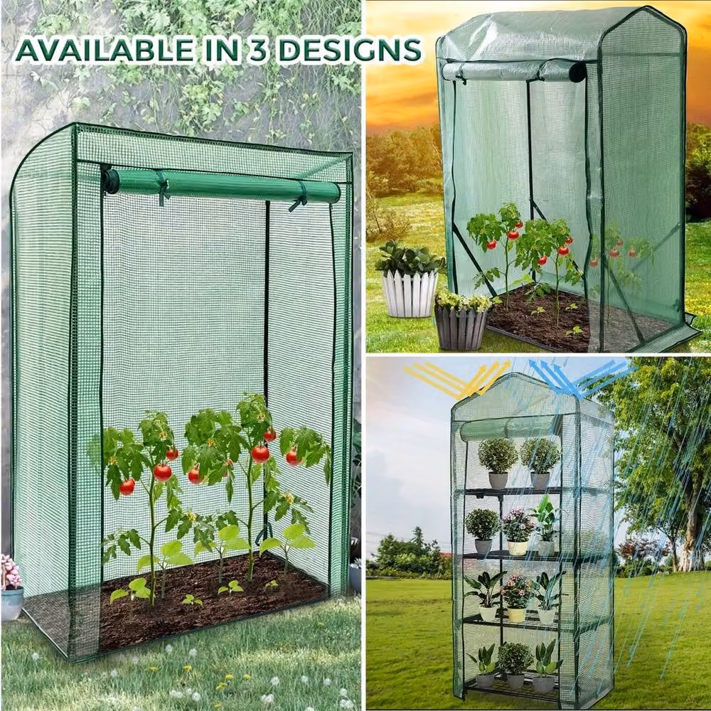 Kelvenix Weatherproof 4-Tier Steel Greenhouse in Green, H 160 cm x W 69 cm x D 49 cm – 3