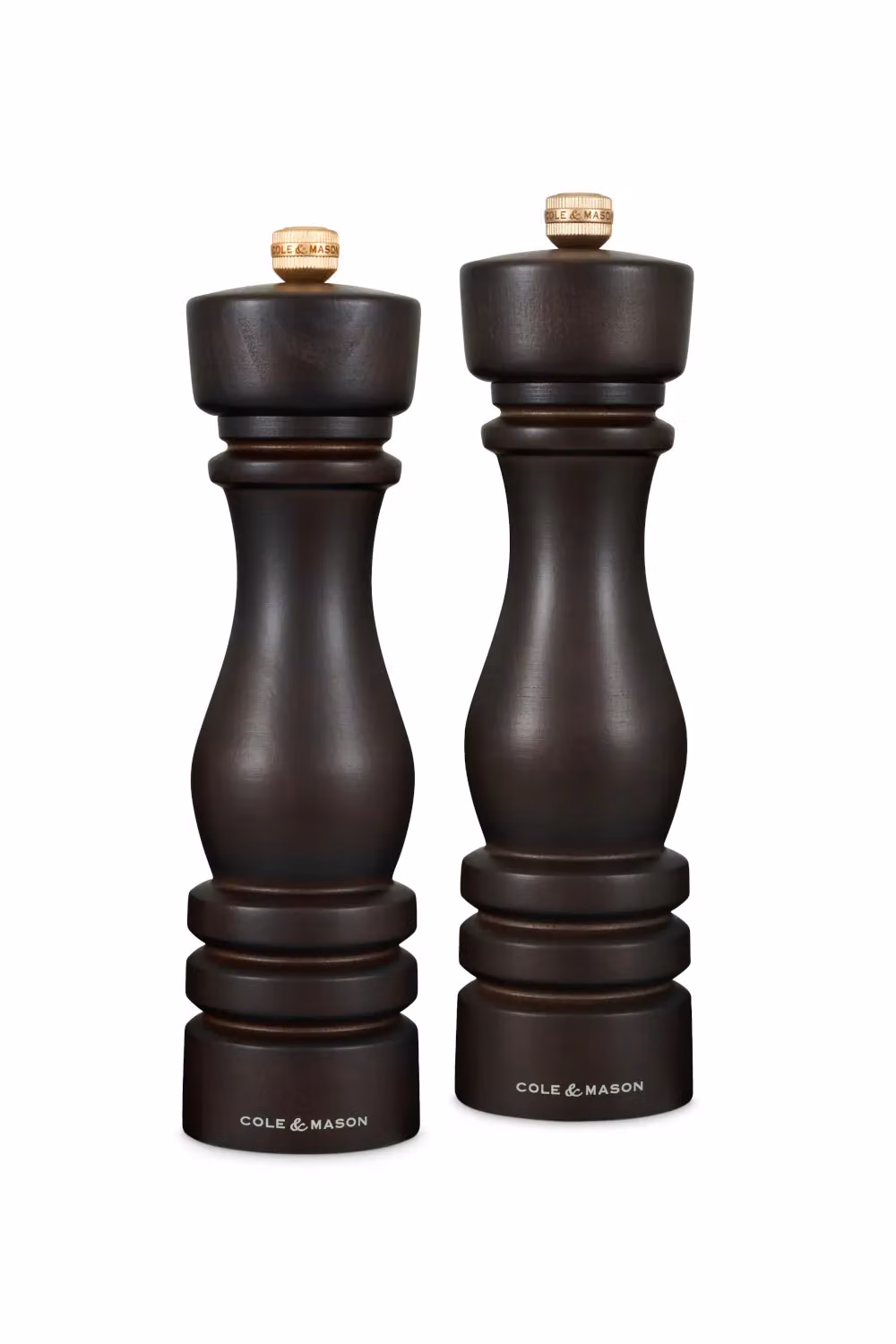 Cole & Mason London Chocolate Wood Salt and Pepper Mill Set in Black, Height: 22 cm – 2