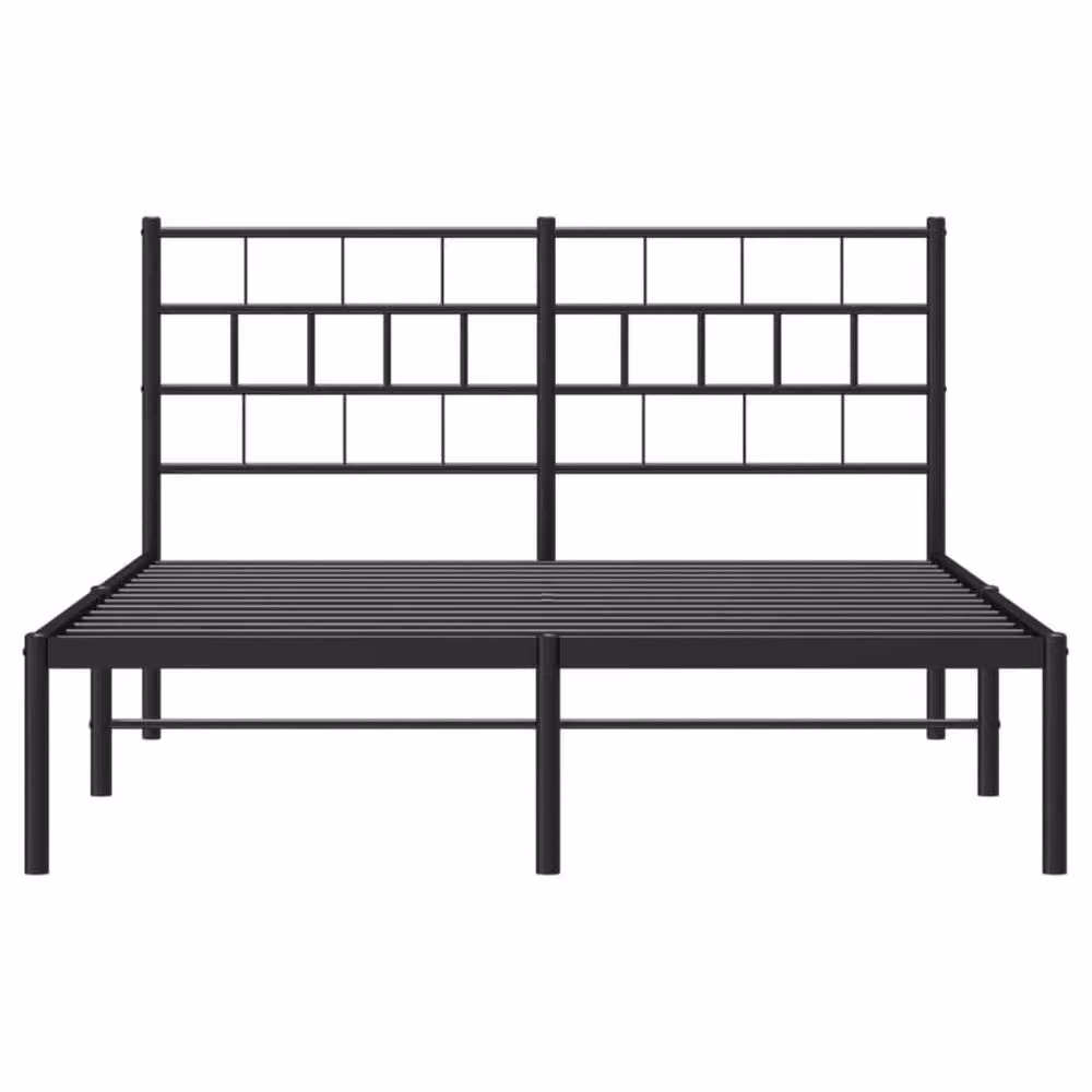 Berkfield Home Metal Bed Frame with Headboard in Black, W/D/H: 140 x 190 cm – 3