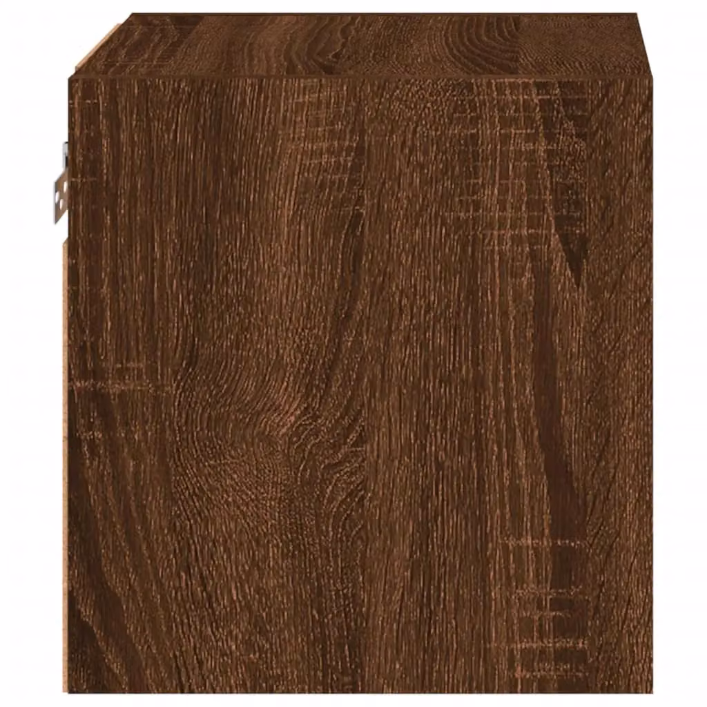 Berkfield Home Modern Wall Mounted TV Cabinet with LED Lights in Brown Oak, W/D/H: 30 x 30 x 28.5 cm – 5