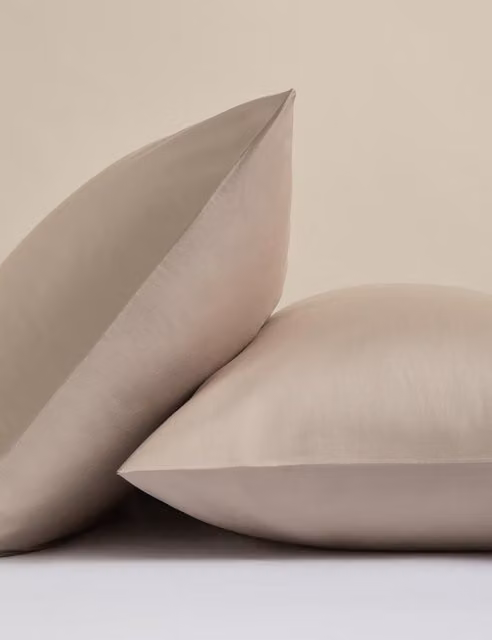 M&S Rest & Renew 2 Pack Pure Cotton Pillowcases in Beige