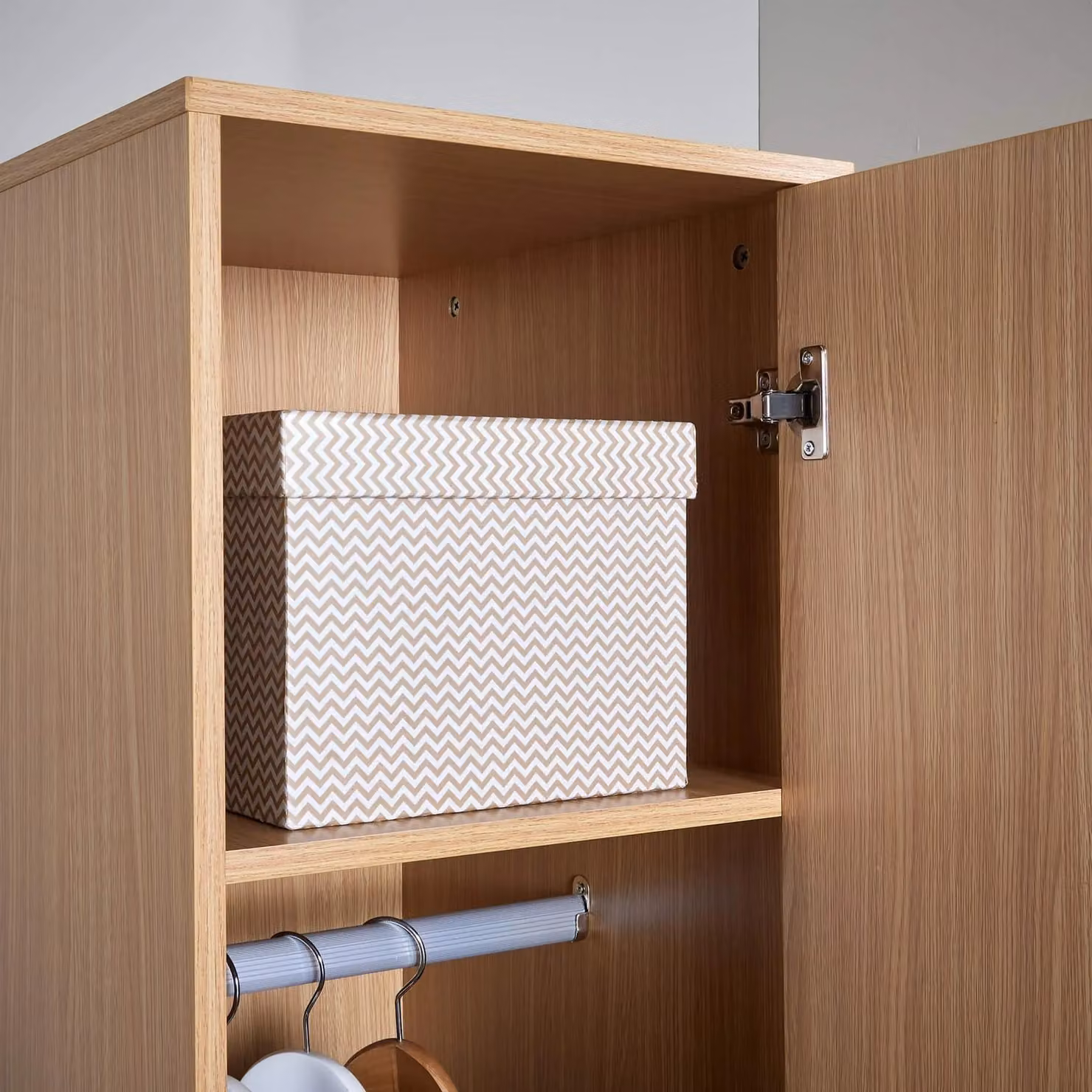 Home Source Phoenix 1 Door Wardrobe in Light Oak – 2