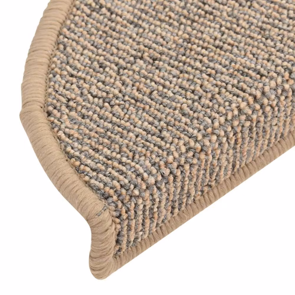 Berkfield Home Self-Adhesive Carpet Stair Treads, 15 Pack, Brown and Beige, W/D/H: 56 x 17 x 3 cm – 3